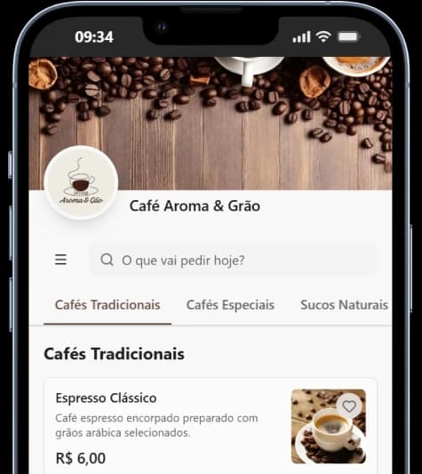 Cardápio digital no celular