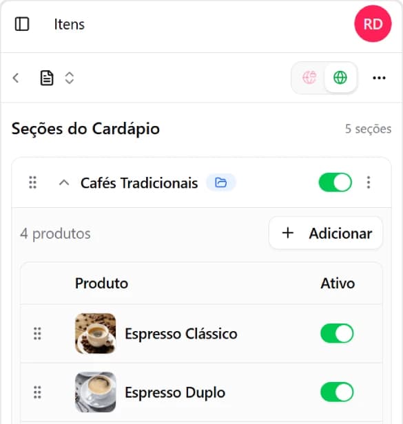 Widget direito